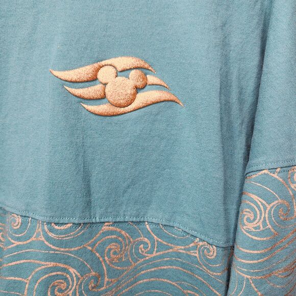 Disney Treasure Spirit Jersey Inaugural Sailing Adult Size Small Teal Gold - Picture 4 of 13